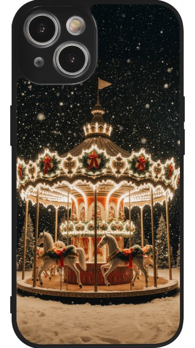 Coque iPhone 14 - Silicone rigide noir Christmas 25 Carousel