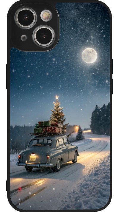 iPhone 14 Case Hülle - Silikon schwarz Christmas 25 Car with Tree Xmas