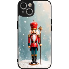 iPhone 14 Case Hülle - Silikon schwarz Christmas 25 Nutcracker Snow