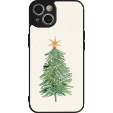 iPhone 14 Case Hülle - Silikon schwarz Christmas 25 Sketch Tree