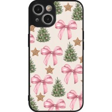 iPhone 14 Case Hülle - Silikon schwarz Christmas 25 Vintage Ribbons