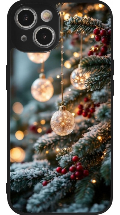 iPhone 14 Case Hülle - Silikon schwarz Christmas 25 Xmas Decorated Tree