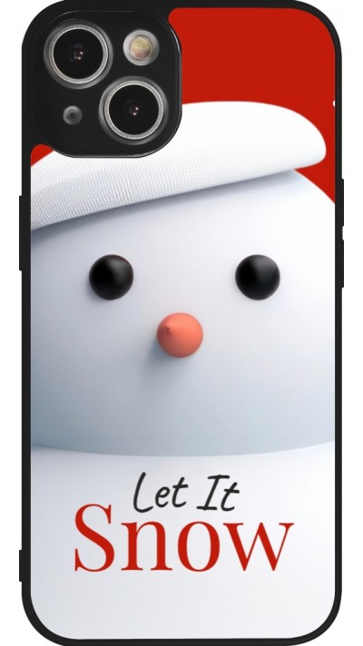 iPhone 14 Case Hülle - Silikon schwarz Christmas 25 Xmas Snowman