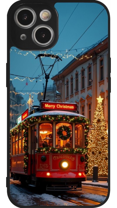 iPhone 14 Case Hülle - Silikon schwarz Christmas 25 Xmas Train
