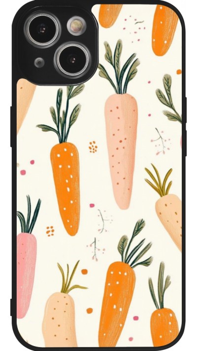 iPhone 14 Case Hülle - Silikon schwarz Easter 2026 Illustration carrots
