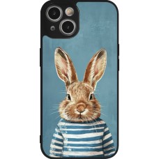 iPhone 14 Case Hülle - Silikon schwarz Easter 2026 Rabbit navy