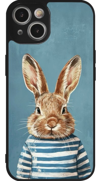 iPhone 14 Case Hülle - Silikon schwarz Easter 2026 Rabbit navy