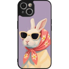 iPhone 14 Case Hülle - Silikon schwarz Easter 2026 Rabbit with scarf