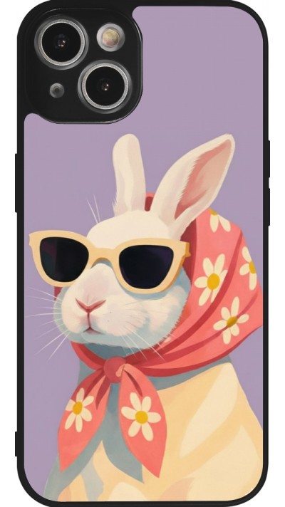 iPhone 14 Case Hülle - Silikon schwarz Easter 2026 Rabbit with scarf