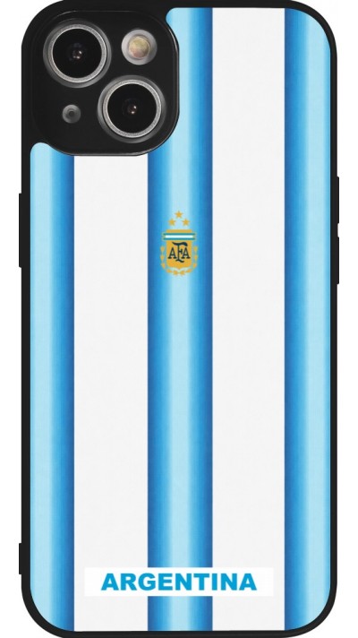 iPhone 14 Case Hülle - Silikon schwarz Argentinien 2026 personalisierbares Fussballtrikot