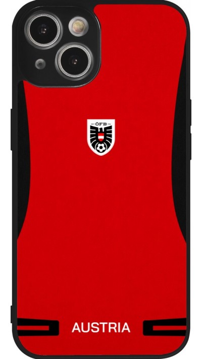 iPhone 14 Case Hülle - Silikon schwarz O?sterreich 2026 personalisierbares Fussballtrikot