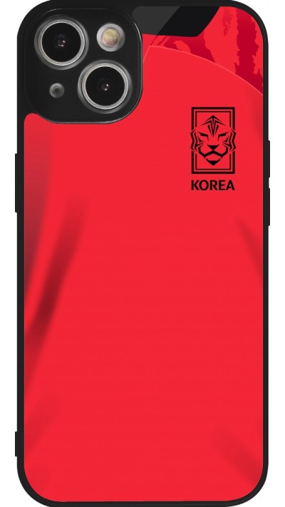 iPhone 14 Case Hülle - Silikon schwarz Südkorea 2022 personalisierbares Fussballtrikot