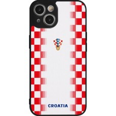 iPhone 14 Case Hülle - Silikon schwarz Kroatien 2026 personalisierbares Fussballtrikot