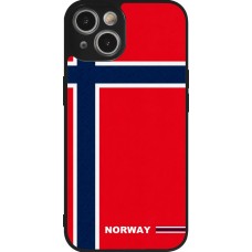 iPhone 14 Case Hülle - Silikon schwarz Norwegen 2026 personalisierbares Fussballtrikot