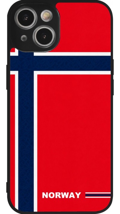 iPhone 14 Case Hülle - Silikon schwarz Norwegen 2026 personalisierbares Fussballtrikot