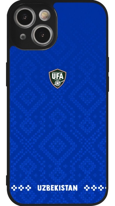 iPhone 14 Case Hülle - Silikon schwarz Usbekistan 2026 personalisierbares Fussballtrikot