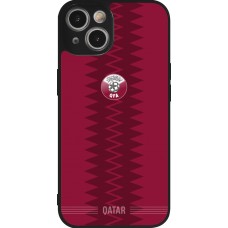 iPhone 14 Case Hülle - Silikon schwarz Qatar 2026 personalisierbares Fussballtrikot
