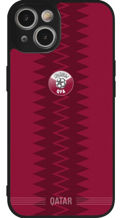 iPhone 14 Case Hülle - Silikon schwarz Qatar 2026 personalisierbares Fussballtrikot