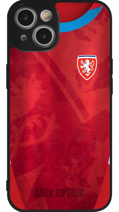iPhone 14 Case Hülle - Silikon schwarz Tschechische Republik personalisierbares Fussballtrikot