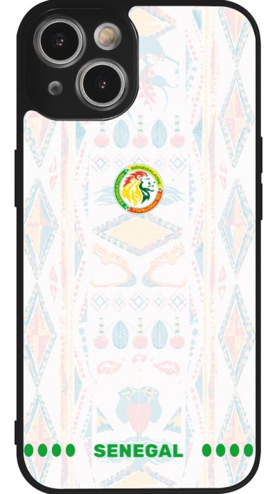 iPhone 14 Case Hülle - Silikon schwarz Senegal 2026 personalisierbares Fussballtrikot