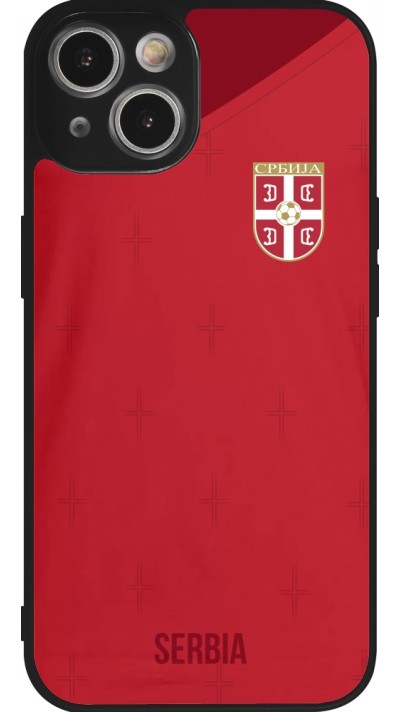iPhone 14 Case Hülle - Silikon schwarz Serbien 2022 personalisierbares Fussballtrikot