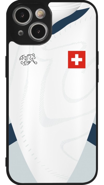 iPhone 14 Case Hülle - Silikon schwarz Schweiz Away personalisierbares Fussballtrikot