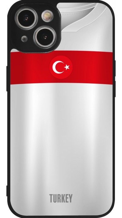 iPhone 14 Case Hülle - Silikon schwarz Türkei personalisierbares Fussballtrikot