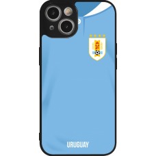 iPhone 14 Case Hülle - Silikon schwarz Uruguay 2022 personalisierbares Fussballtrikot