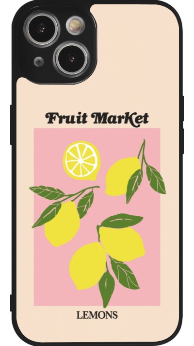 iPhone 14 Case Hülle - Silikon schwarz Fruit market lemons 2026