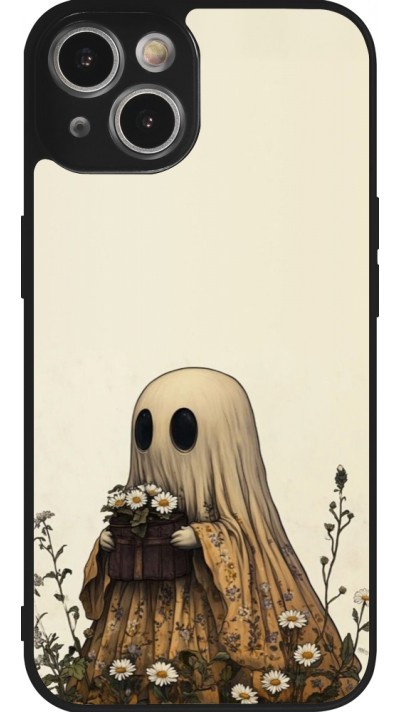 Coque iPhone 14 - Silicone rigide noir Halloween 2025 Ghost gardener