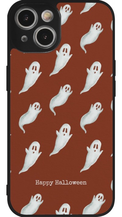 Coque iPhone 14 - Silicone rigide noir Halloween 2025 Pattern of ghosts