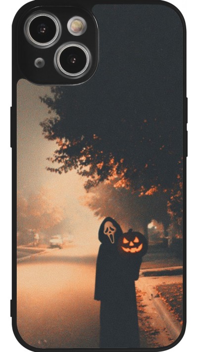 Coque iPhone 14 - Silicone rigide noir Halloween 2025 Scream