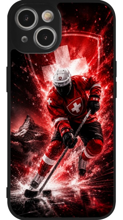 iPhone 14 Case Hülle - Silikon schwarz Hockey World Championship Player