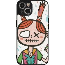 iPhone 14 Case Hülle - Silikon schwarz Little Girl Sketch