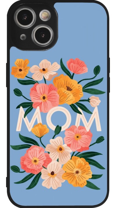 iPhone 14 Case Hülle - Silikon schwarz Mom 2026 Flowers