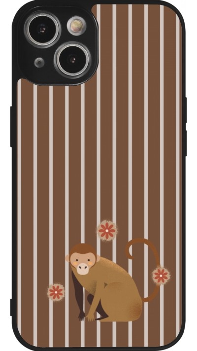 Coque iPhone 14 - Silicone rigide noir Monkey with stripes Coque iPhone 14 - Silicone rigide noir Monkey with stripes