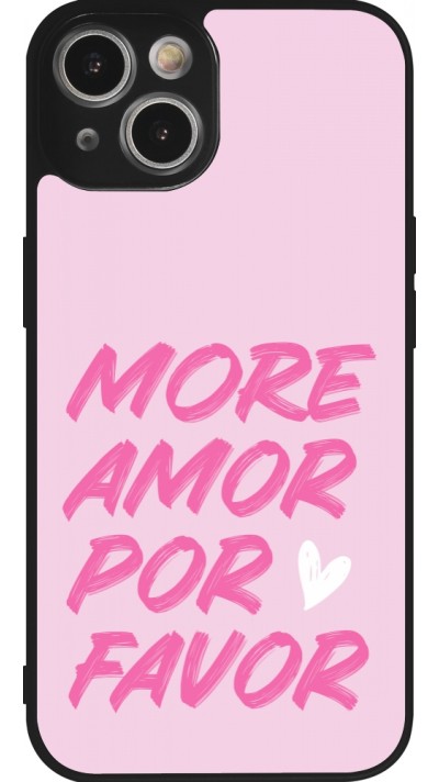 Coque iPhone 14 - Silicone rigide noir More amor porfavor Coque iPhone 14 - Silicone rigide noir More amor porfavor