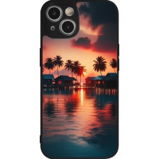 iPhone 14 Case Hülle - Silikon schwarz Paradies Malediven