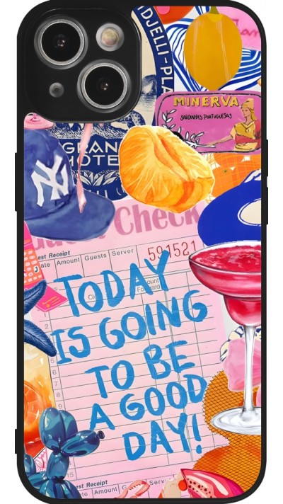 iPhone 14 Case Hülle - Silikon schwarz Preppy Today is Going to be a good day