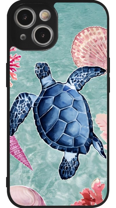 iPhone 14 Case Hülle - Silikon schwarz Preppy Turtle