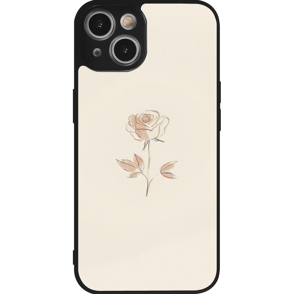 iPhone 14 Case Hülle - Silikon schwarz Rosa Sand Minimalistisch