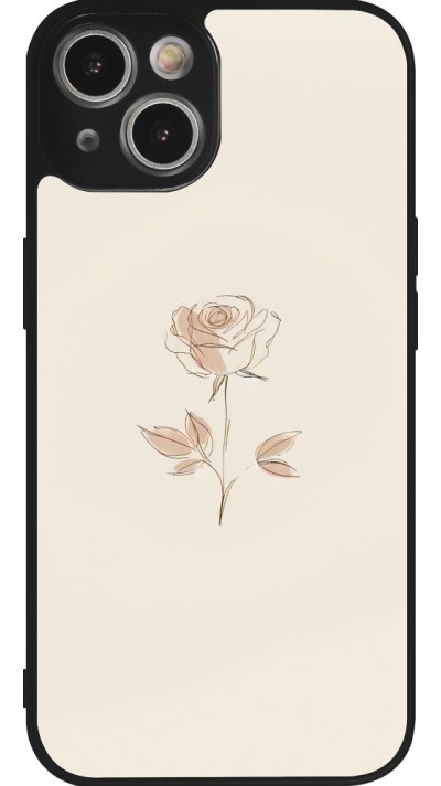 iPhone 14 Case Hülle - Silikon schwarz Rosa Sand Minimalistisch