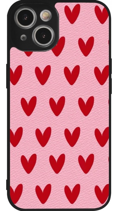 iPhone 14 Case Hülle - Silikon schwarz Saint Valentines Day 26 Pattern heart