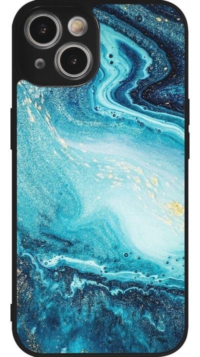 iPhone 14 Case Hülle - Silikon schwarz Sea Foam Blue