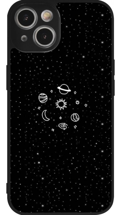 iPhone 14 Case Hülle - Silikon schwarz Space Doodle