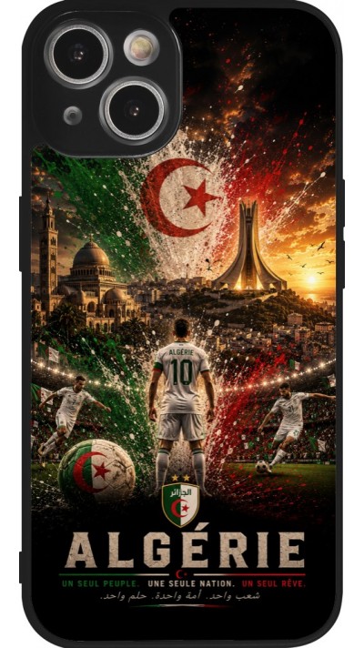 iPhone 14 Case Hülle - Silikon schwarz Fussball Algerien splash 2026
