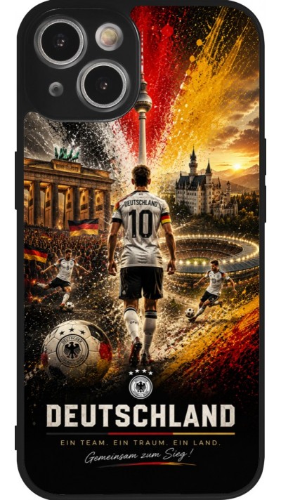 iPhone 14 Case Hülle - Silikon schwarz Fussball Deutschland splash 2026