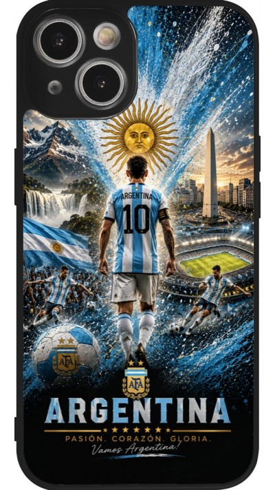iPhone 14 Case Hülle - Silikon schwarz Fussball Argentinien splash 2026