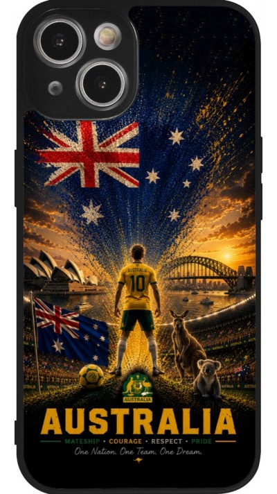 iPhone 14 Case Hülle - Silikon schwarz Fussball Australien splash 2026
