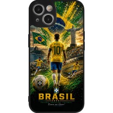 iPhone 14 Case Hülle - Silikon schwarz Fussball Brasilien splash 2026